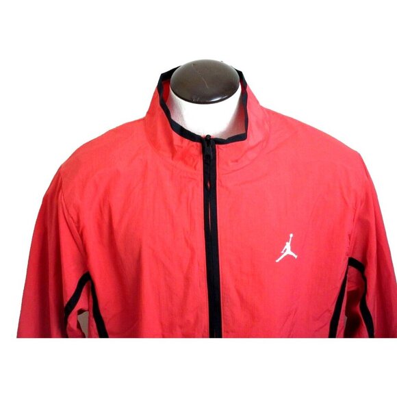 Jordan Men's Essentials Woven Flight Jacket Lobster Red Black Sizes NWT - Picture 3 of 7